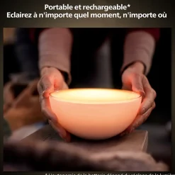 Philips Hue Luminaire Et Éclairage Connectés|Luminaire Et Éclairage Connectés<Lampe à poser dimmable Bluetooth IP20 Demi sphère 530lm 6W multicolore