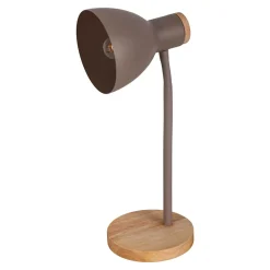 Outlet Näve Lampe de bureau 'MARIE' en métal et bois, E14, brun, hauteur 36,5 cm