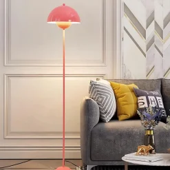 Alpinaluz Lampadaire Intérieur<Lampe de Sol de Design Nordique Rose Inspiration Flowerpot  et Base Parabolique Douille E27 pour Salon Salle à Manger et Chambre