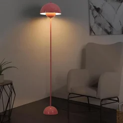 Alpinaluz Lampadaire Intérieur<Lampe de Sol de Design Nordique Rose Inspiration Flowerpot  et Base Parabolique Douille E27 pour Salon Salle à Manger et Chambre