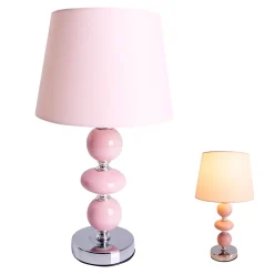 Outlet Näve Lampe de table Araga 36cm metal ceramique textile rose douille E14 salle a manger salon entree bureau