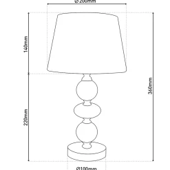 Outlet Näve Lampe de table Araga 36cm metal ceramique textile rose douille E14 salle a manger salon entree bureau