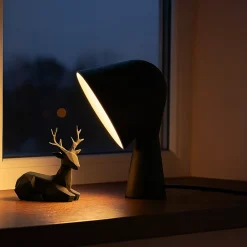 Alpinaluz Lampe De Bureau<Lampe de table en ABS noir Design moderne et compact, douille E14