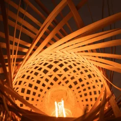 Alpinaluz Lampe De Bureau<Lampe de table en osier avec base en bois ARANA E27