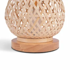 Alpinaluz Lampe De Bureau<Lampe de table en osier avec base en bois ARANA E27
