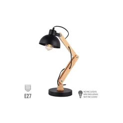 Sale EDM Lampe Flexo Architecte Vintage en bois E27 Noir 60W