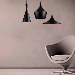 Alpinaluz Suspension Et Lustre<Lampe suspendue noire nordique, moderne et minimaliste pour restaurant, café, bar et décoration industrielle E27