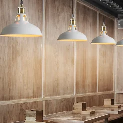 Alpinaluz Suspension Et Lustre<Lampe Suspendue Rétro Industrielle Vintage en Métal Blanc E27, Idéale pour Salle à Manger, Restaurant et Salon