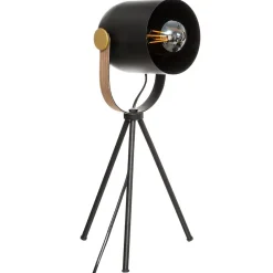 Atmosphera Créateur D'Intérieur Lampadaire Intérieur<Lampe trépied Bil - noir - bois et doré - métal H45 cm - Atmosphera
