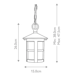 Clearance Elstead Lighting Lanterne de porche à chaîne Hereford 1 lumière -