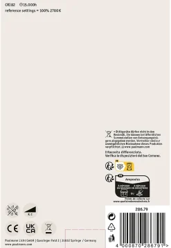 Best Paulmann LED G125 Calotte réflectrice 600lm E27 2700K 6,5W 230V Noir mate gradable