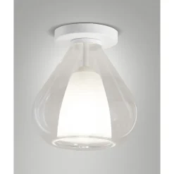 Fabas Luce Applique Pour Salon<Lila - Plafonnier rond d.20cm - Applique avec ampoule LED E27 MAX 40W - Transparent