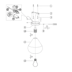 Fabas Luce Applique Pour Salon<Lila - Plafonnier rond d.20cm - Applique avec ampoule LED E27 MAX 40W - Transparent