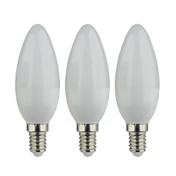 Best Diall Lot 3 ampoules LED flamme E14 470lm 4.2W = 40W Ø3.5cm blanc neutre