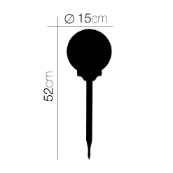 Discount Juanio Lot 2 Boule lumineuse solaire pour jardin, lampe LED de jardin borne solaire éclairage solaire d'extérieur - Diamètre 15 x H 52 cm