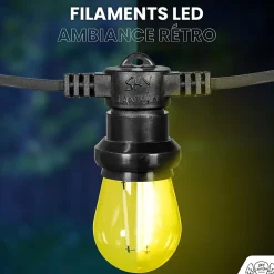 Skylantern Lot de 10 Ampoules Guirlande Guinguette Led E27 jaune - 2W