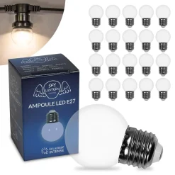 Skylantern Guirlande Lumineuse Extérieure<Lot de 20 Ampoules Guirlande Guinguette Led E27 Transparentes - 1.5W