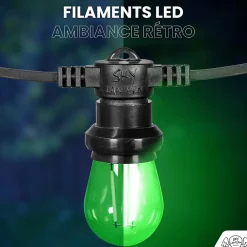 Skylantern Lot de 10 Ampoules Guirlande Guinguette Led E27 vert - 2W