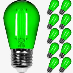 Skylantern Lot de 10 Ampoules Guirlande Guinguette Led E27 vert - 2W