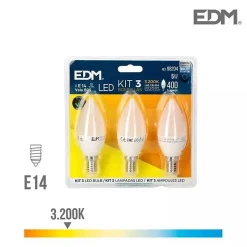 Outlet EDM Lot de 3 Ampoules LED E14 5W F