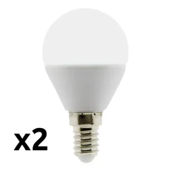 Zenitech Lot de 2 ampoules LED sphériques E14 5W - Blanc chaud - 400lm 6500K -