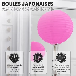 Clearance Skylantern Lot de 12 Boules Japonaises Fuchsia 20 cm