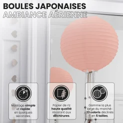 Best Skylantern Lot de 12 Boules Japonaises Pêche 30 cm
