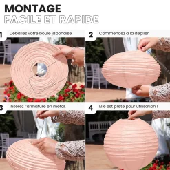 Best Skylantern Lot de 12 Boules Japonaises Pêche 30 cm