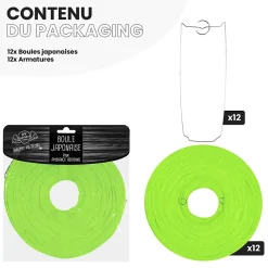 Skylantern Lot de 12 Boules Japonaises Vert Anis 20 cm