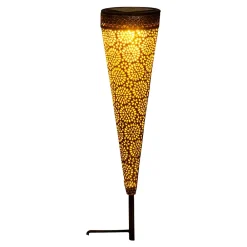 Discount Näve Lot de 2 lampes solaires à LED 'PAULA' , pour l'extérieur, piquet de terre en métal et plastique marron