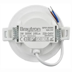 Braytron Lot de 10 mini spots LED rond 3 couleurs 3W 3000K IP54