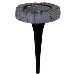 Outlet Näve Lot de 4 piquets de terre solaires à LED 'KIAN' , pour l'extérieur, lampe de sol en plastique gris, avec LED intégrée