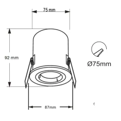 Best Lutèce Lot de 5 supports spot BBC IP20 + GU10 6W 450lm inclus- garantie 2 ans