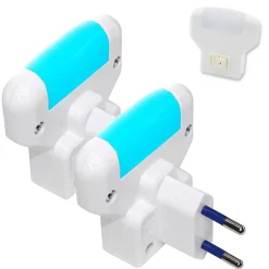 Fishtec Veilleuse Sur Prise<Lot de 2 Veilleuses LED bleues 1W 60x65mm - Prise Secteur - Lumière bleue apaisante