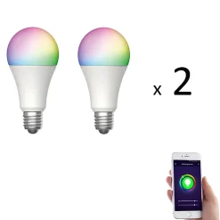 Ampoule Connectée<Lot de 2 x Ampoule E27 LED connectée RVB 8,5W 800 lm