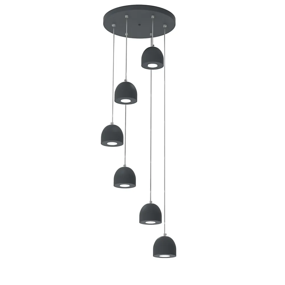 Best Lumicom - CAMPANELLA COMPO Suspension, 6X GU10, max 33W, métal, gris anthracite, D.12cm