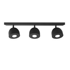 Best Lumicom - CAMPANELLA Plafonnier, 3X GU10, max 33W, métal, noir, D.12cm