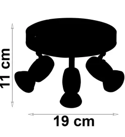 Autres Plafonnier<Luminaire de plafond moderne Alliage 3 ampoules métal gris chromé LED