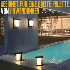 zmh Applique Murale Extérieure|Éclairage Solaire<Luminaire Mural Solaire Extérieur Lumière Solaire De Jardin 3000k Blanc Chaud Lampe