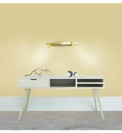 Autres Plafonnier Pour Chambre|Plafonnier Pour Cuisine<Luminaire Plafonnier Rampe laiton brossé 2 Lumières orientables 2 x 35 W diffuseurs jaune
