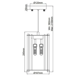 Elstead Lighting Suspension De Salle De Bains<Mini-suspension Crystal Skye 2 lumières