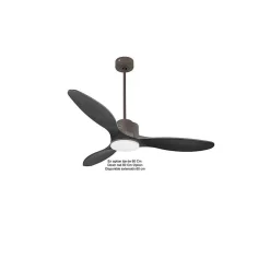 Best Klassfan Modulo de - Super destratificateur et ventilateur DC 132 cm Chocolat bois noir Lumière dimmable 25 à 40 m²