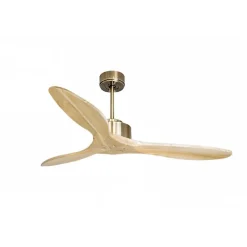 Best Klassfan Modulo de - Super destratificateur et ventilateur DC 132 cm Laiton pales bois clair sans Lumière 25 à 40 m²