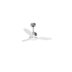Best Klassfan Modulo de - Super destratificateur et ventilateur DC 106 cm Chrome pales bois blanc Lumière dimmable 15 à 20 m²