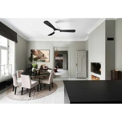 Best Klassfan Modulo de - Super destratificateur et ventilateur DC 132 cm Blanc bois noir Lumière dimmable 25 à 40 m²