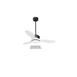 Best Klassfan Modulo de - Super destratificateur et ventilateur DC 106 cm Gris basalte pales bois blanc Lumière dimmable 15 à 20 m²