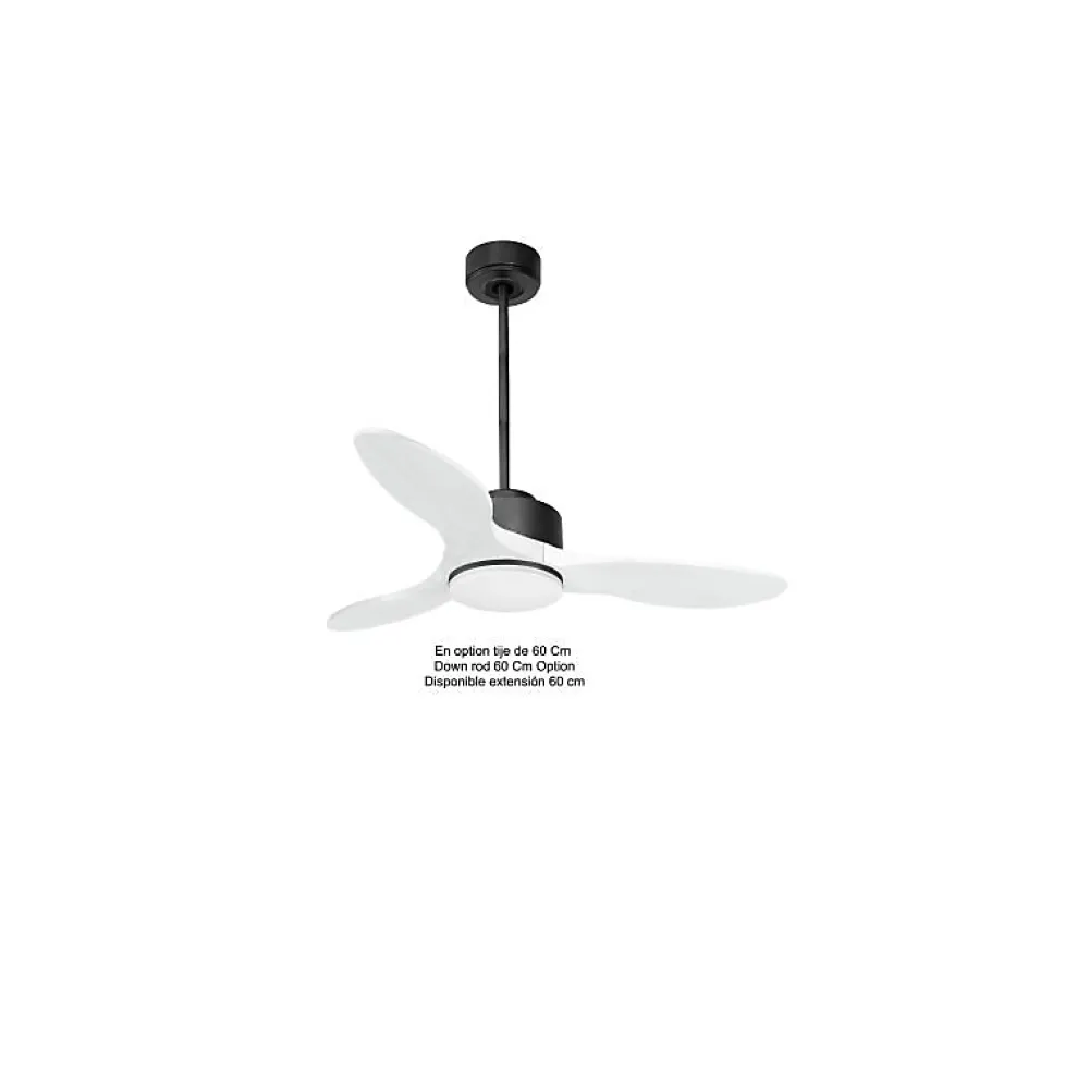 Best Klassfan Modulo de - Super destratificateur et ventilateur DC 106 cm Gris basalte pales bois blanc Lumière dimmable 15 à 20 m²