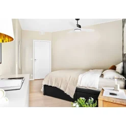 Best Klassfan Modulo de - Super destratificateur et ventilateur DC 106 cm Gris basalte pales bois blanc Lumière dimmable 15 à 20 m²