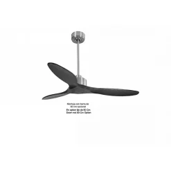 Best Klassfan Modulo Slim de - Ventilateur de plafond et destratificateur moteur DC chrome et pales bois noir 25 à 40 m²