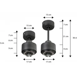 Best Klassfan Modulo Slim de - Ventilateur de plafond et destratificateur moteur DC chrome et pales bois noir 25 à 40 m²